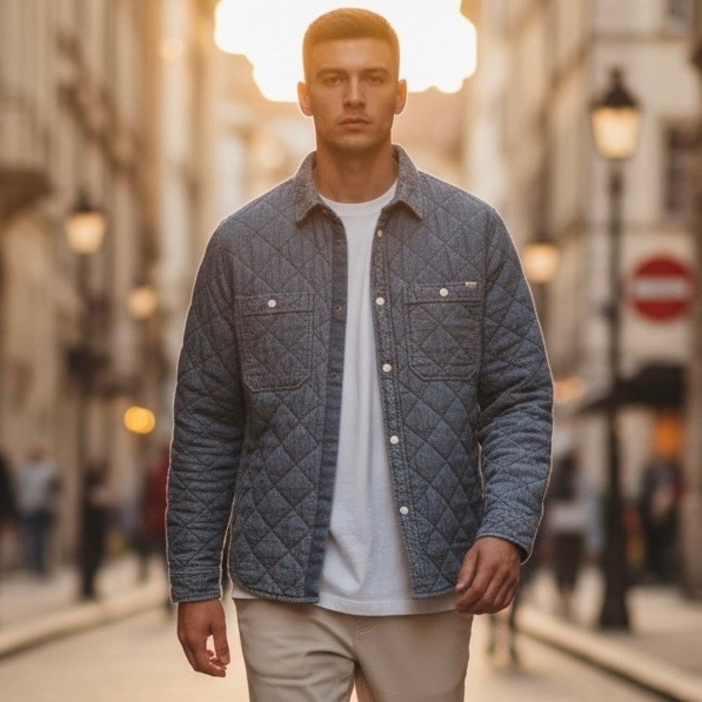 Jack & Jones Vintage CLTH Co Mine Worker Billy Quilted Shirt Jacket - Size M